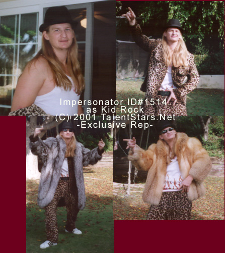Kid Rock lookalike impersonator of kid rock celebrity look-a-like entertainer