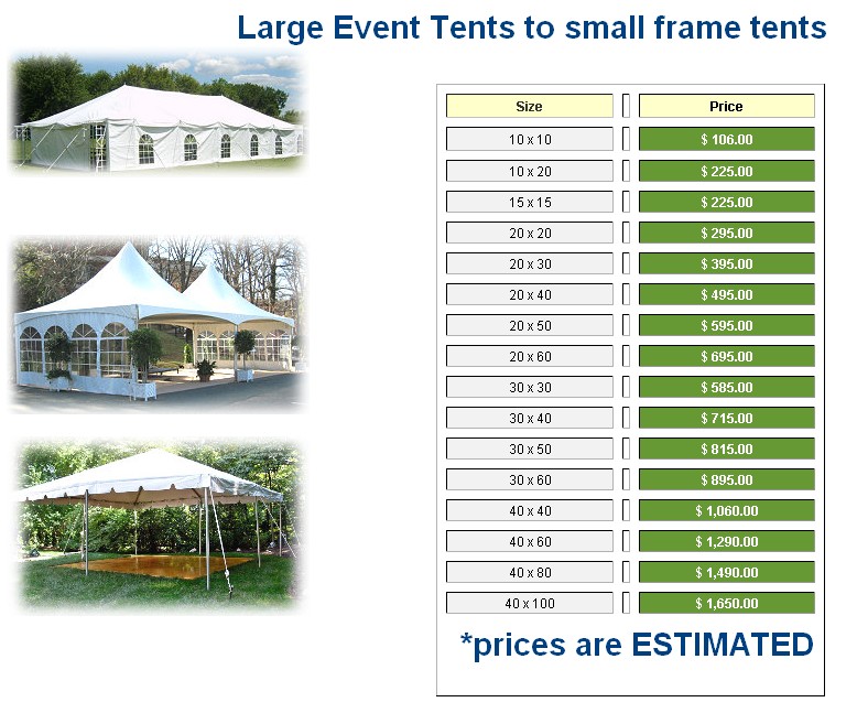  General Tent Rentals Prices Over 2000 tent rental companies on file here 