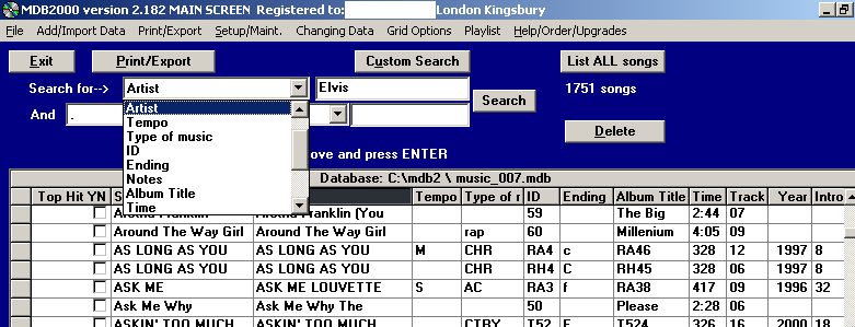You can customize the categories displayed on this screen to what you like! - music organizer software for your DJ music database or DJ music collection for cds lps vinyl and 45s